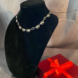 Elegant Silver Pearl Necklace